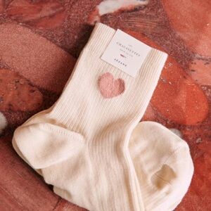 Sezane pink heart socks